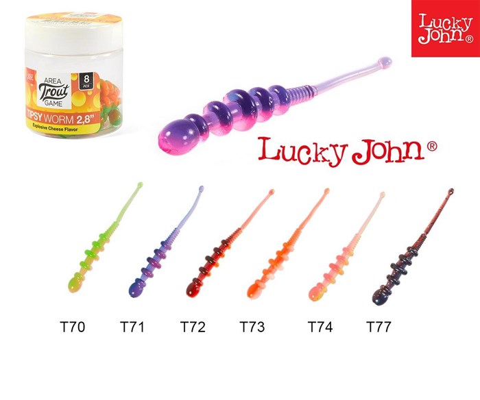 Lucky John Tipsy Worm 2.3'' (5.8 Cm) Peynir Aromalı Silikon Yem